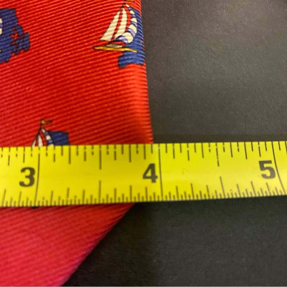 Nwt J.Z. Richards 100% Silk Sail Boat‎ All Over Print Stain Resistance NOS Red